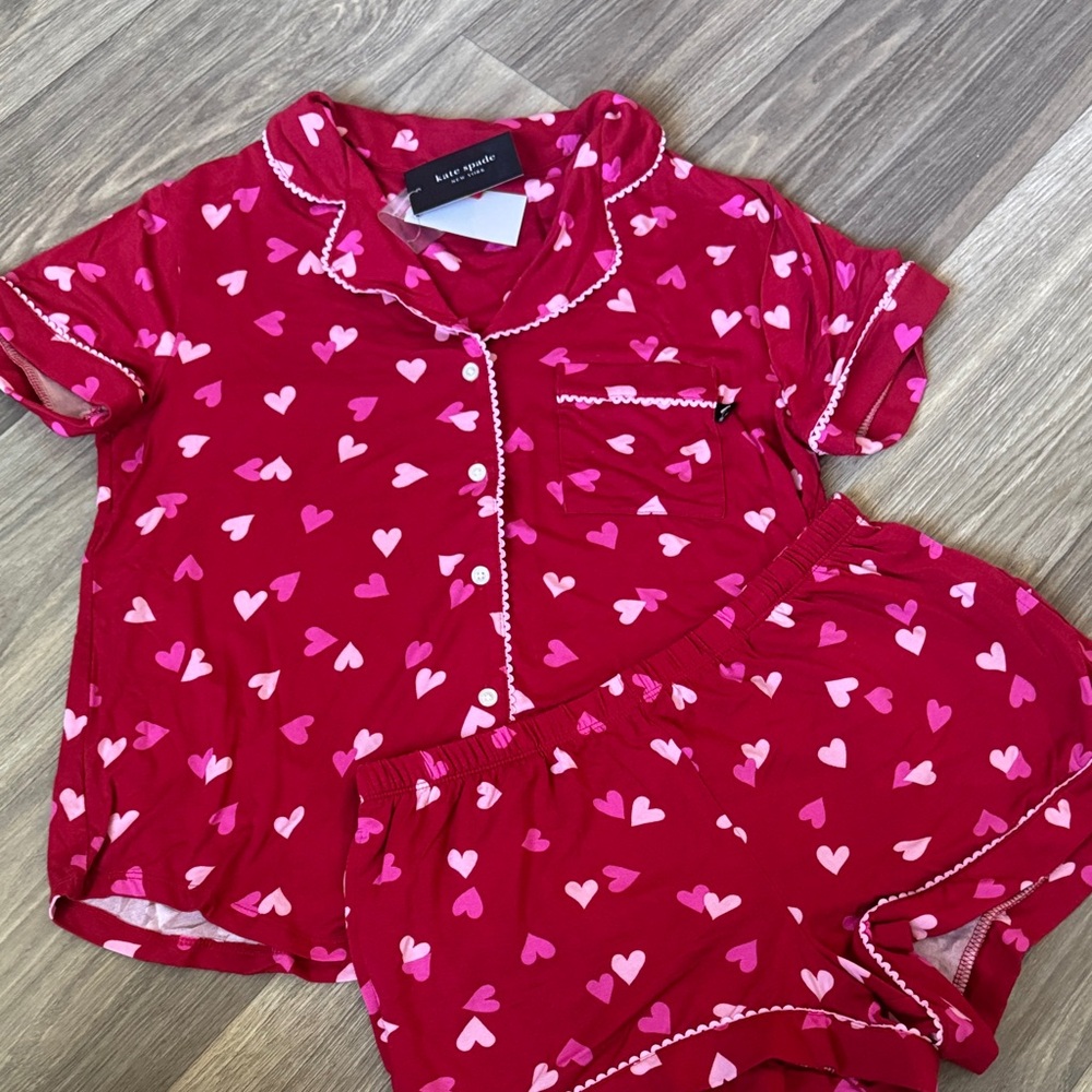 Kate Spade Heart Print 2 Piece Set Pajamas